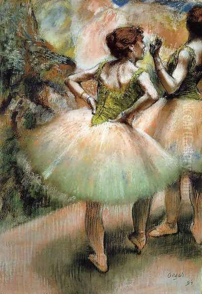 Dancers, Pink and Green I Oil Painting by Edgar Degas