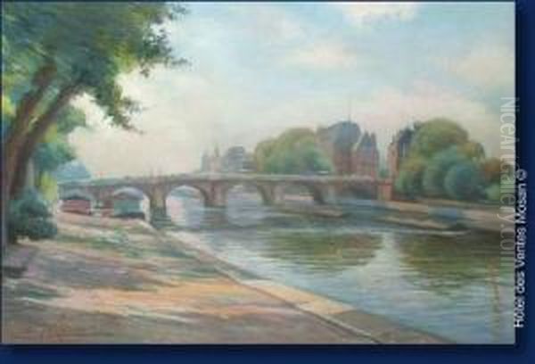 Le Pont Neuf A Paris Oil Painting by Edouard Masson