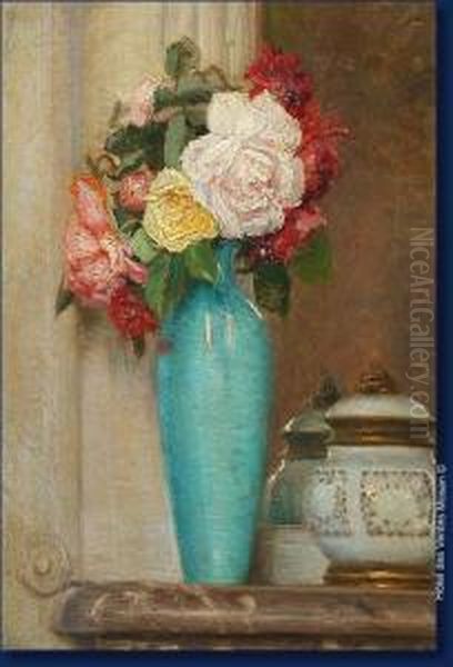 Le Bouquet De Roses Oil Painting by Edouard Masson