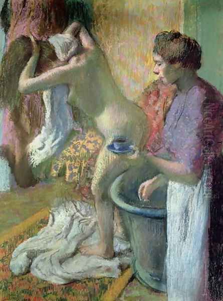 Breakfast after a bath, 1883 Oil Painting by Edgar Degas