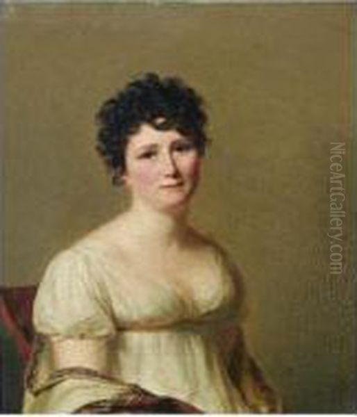 Portrait De Madame Jean-conrad Hottinguer Oil Painting by Firmin Massot