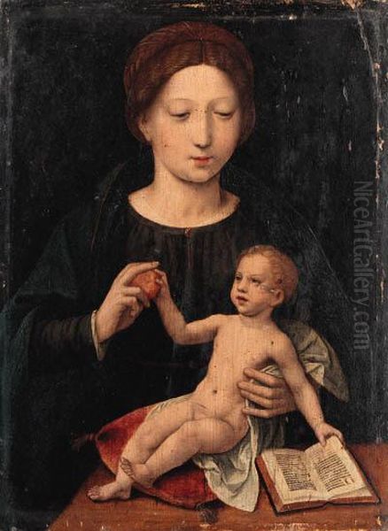 The Virgin And Child Oil Painting by Master Of The Half-Length Figures