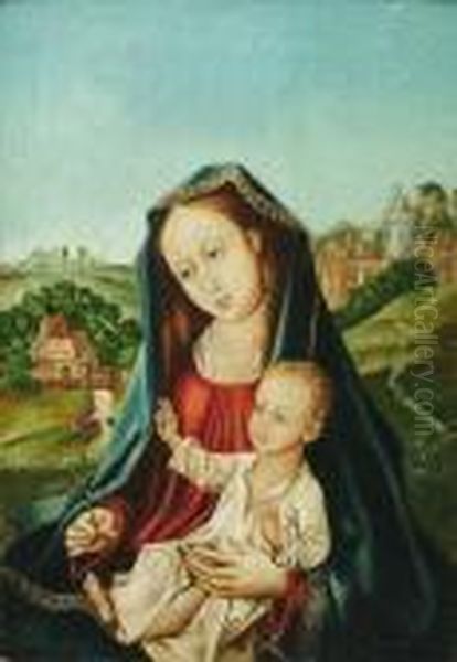 The Virgin And Child In A Landscape Oil Painting by Master Of The Legend Of The Magdalene