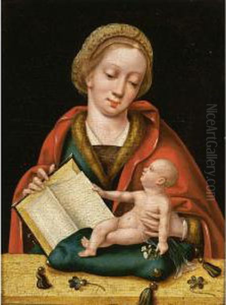 The Madonna And Child Holding A Book Oil Painting by Italian Unknown Master