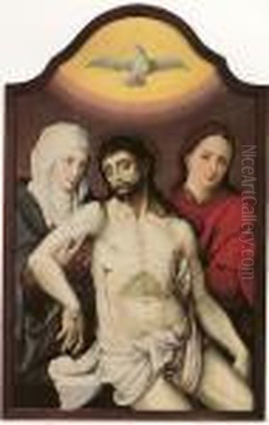 Cristo Morto Sostenuto Dalla Vergine E Da San Giovanni Oil Painting by Master Of The Prodigal Son