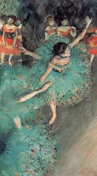 The Green Dancer Oil Painting by Edgar Degas