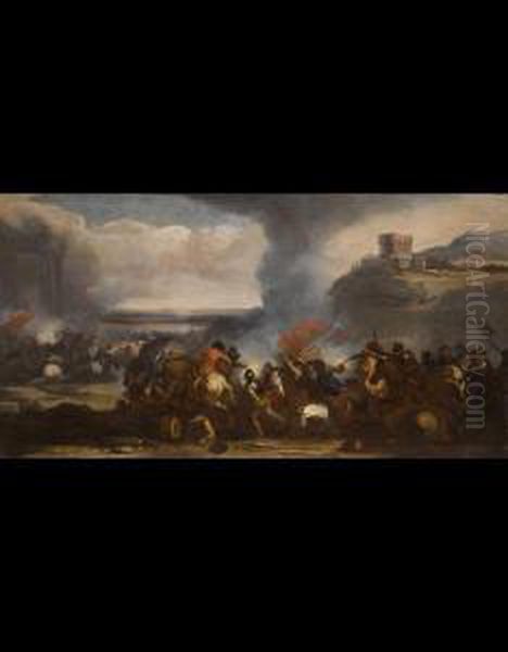 (attivo A Napoli Verso Il 1670)
 Battaglia Oil Painting by Marzio Masturzio