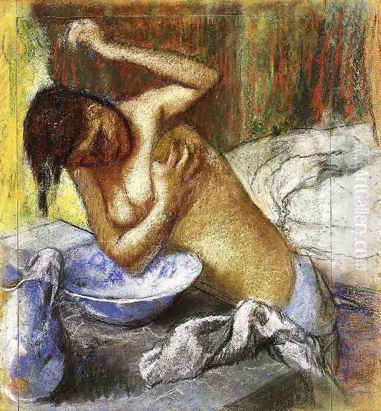 Woman Sponging Her Chest Oil Painting by Edgar Degas