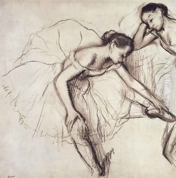 Two Dancers Resting Oil Painting by Edgar Degas