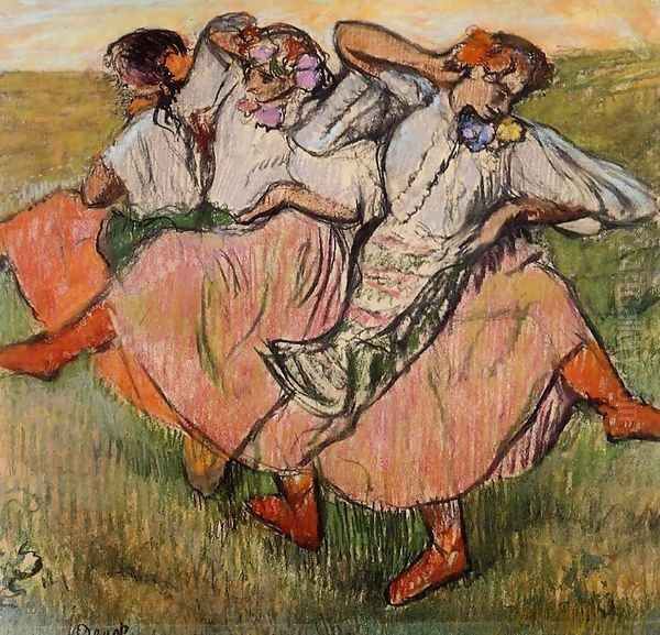 Three Russian Dancers Oil Painting by Edgar Degas