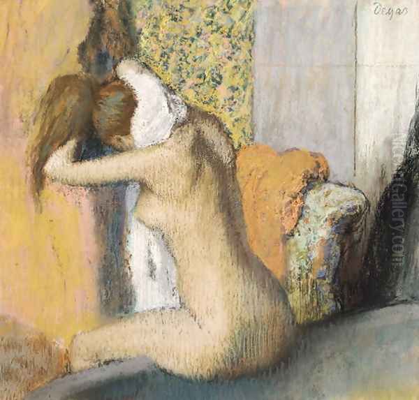 After the Bath, Woman Drying her Neck, 1898 Oil Painting by Edgar Degas