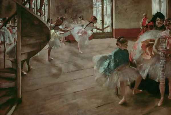 The Rehearsal, c.1877 Oil Painting by Edgar Degas