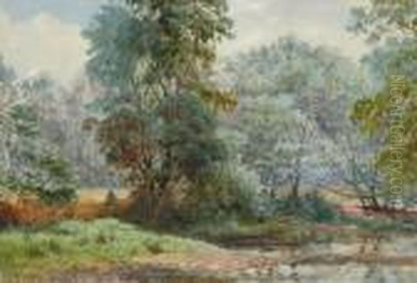 The Yarra At Heidelberg Oil Painting by John Robert Mather