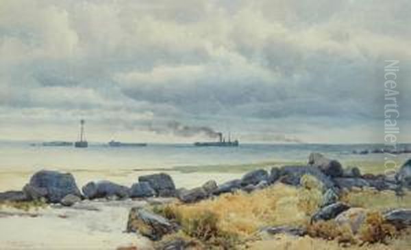 Seascape Off Williamstown Oil Painting by John Robert Mather