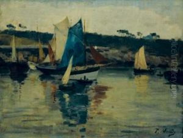 L'entree Du Port Oil Painting by Paul Mathey