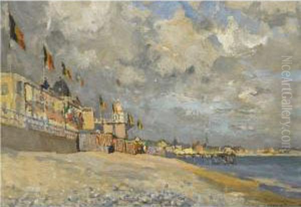 La Plage A Sainte-adresse Oil Painting by Paul Mathieu