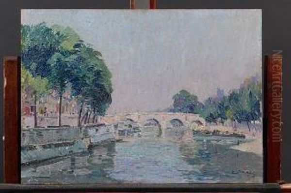 Le Pont Marie- 1919 Oil Painting by Paul Mathieu