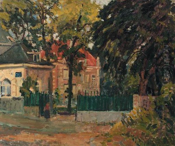 Ancien Chateau Uccle Oil Painting by Paul Mathieu