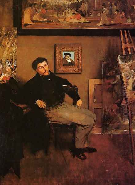 Portrait of James Tissot Oil Painting by Edgar Degas