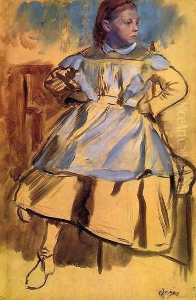 Portrait of Giulia Bellelli (sketch) Oil Painting by Edgar Degas