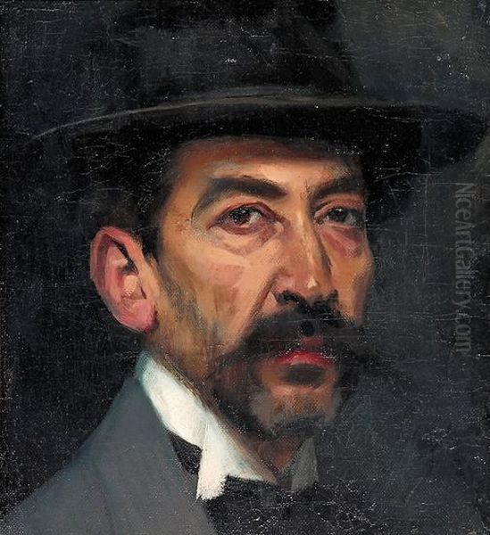 Autorretrato Oil Painting by Segundo Matilla Y Marina