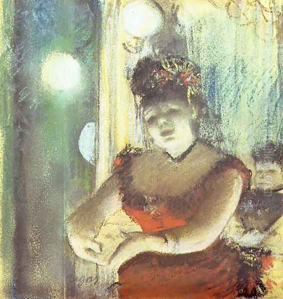 Cafe-Concert Singer, c.1878 Oil Painting by Edgar Degas