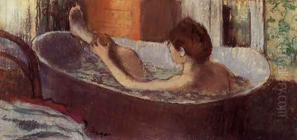 Woman in her Bath, Sponging her Leg, c.1883 Oil Painting by Edgar Degas