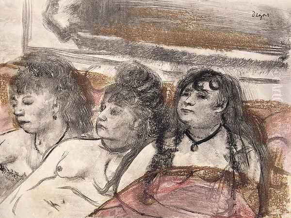 Illustration from 'La Maison Tellier' , 1933 Oil Painting by Edgar Degas