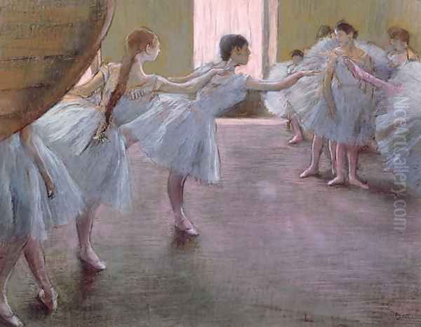 Dancers at Rehearsal, , 1875-1877 Oil Painting by Edgar Degas