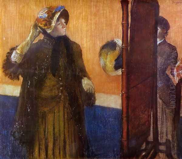 At the Milliner's 1882 Oil Painting by Edgar Degas