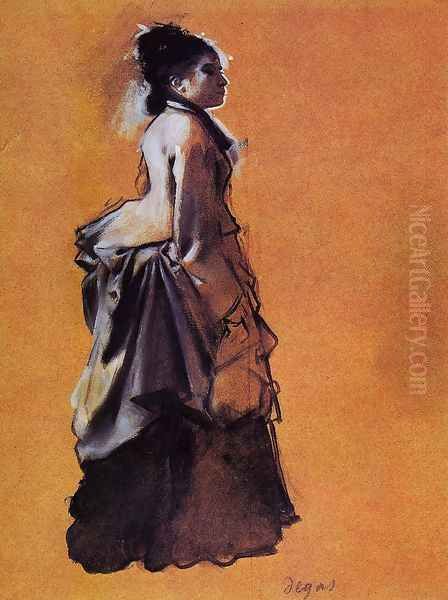 Young Woman in Street Dress Oil Painting by Edgar Degas