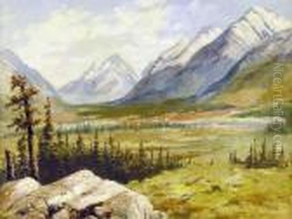 The National Park, Banff, Alberta; 1892 Oil Painting by Marmaduke Matthews