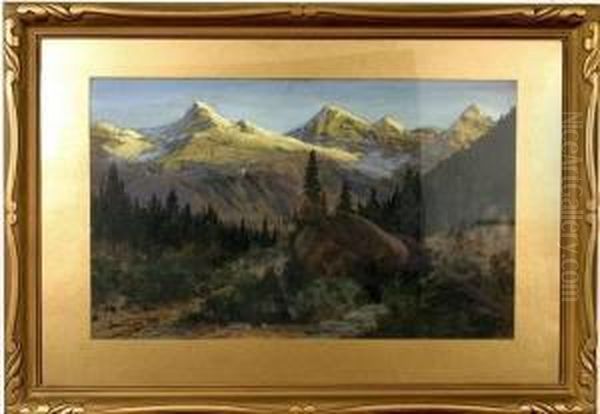 Canadian Rockies Scene Oil Painting by Marmaduke Matthews