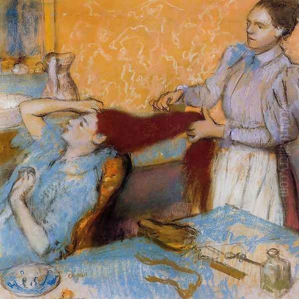 Woman Having Her Hair Combed I Oil Painting by Edgar Degas