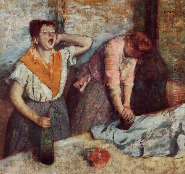 Laundry Girls Ironing Oil Painting by Edgar Degas