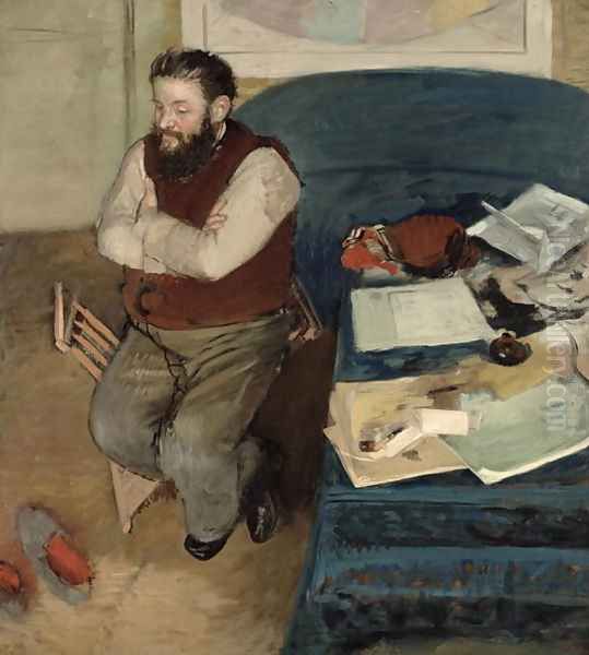 Portrait of Diego Martelli, 1879 Oil Painting by Edgar Degas