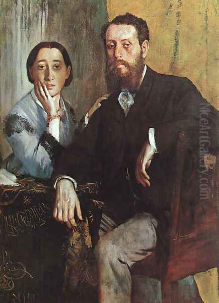 The Duke and Duchess Morbilli 1865 Oil Painting by Edgar Degas