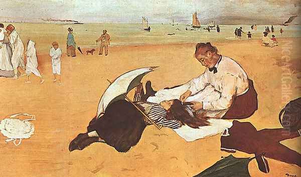 At the Beach 1876 Oil Painting by Edgar Degas