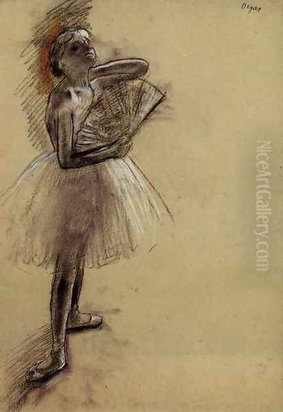 Dancer with a Fan I Oil Painting by Edgar Degas