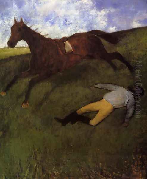 The Fallen Jockey Oil Painting by Edgar Degas