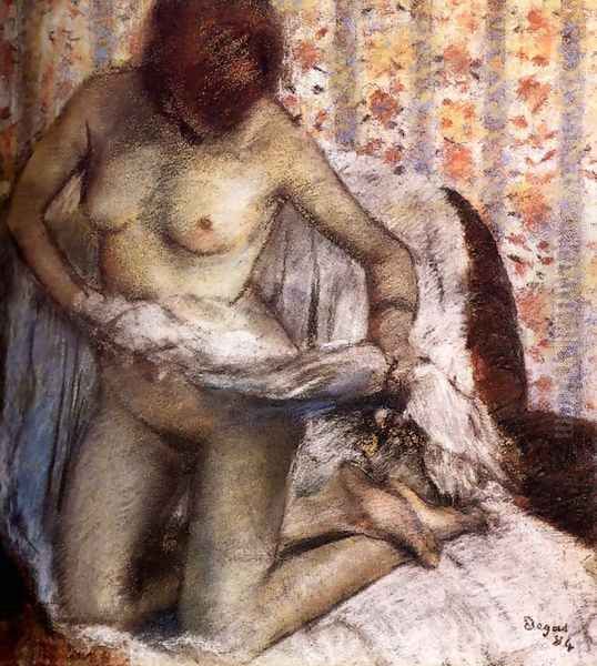 After the Bath, 1884 Oil Painting by Edgar Degas