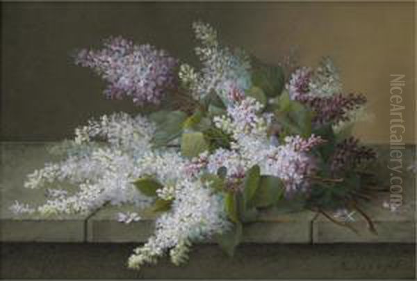 Branch Of Lilacs Oil Painting by Raoul Maucherat de Longpre