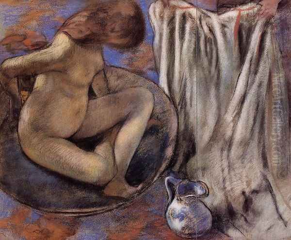 Woman in the Tub Oil Painting by Edgar Degas