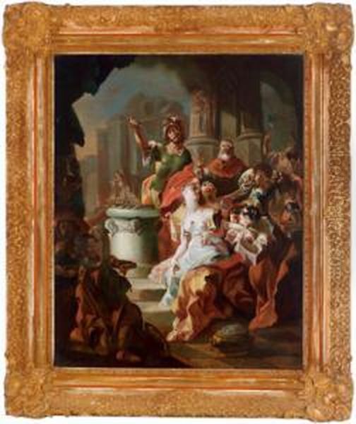 Seguace Del Settecento Il Sacrificio Di Polissena Oil Painting by Franz Anton Maulbertsch