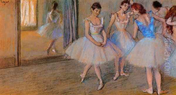 Dancers in the Studio Oil Painting by Edgar Degas