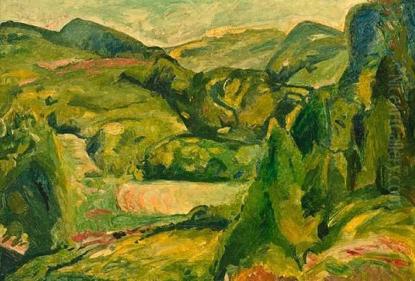 Fauve Landscape Oil Painting by Alfred Henry Maurer