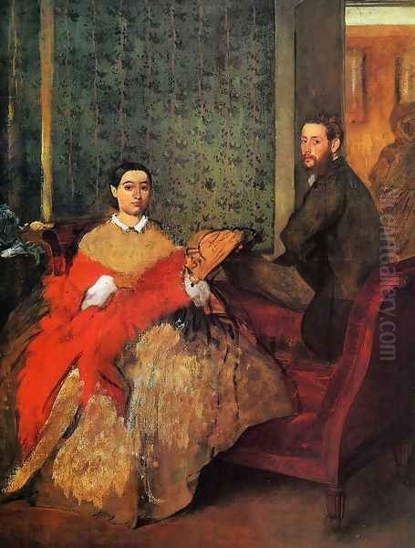 Edmondo and Therese Morbilli Oil Painting by Edgar Degas