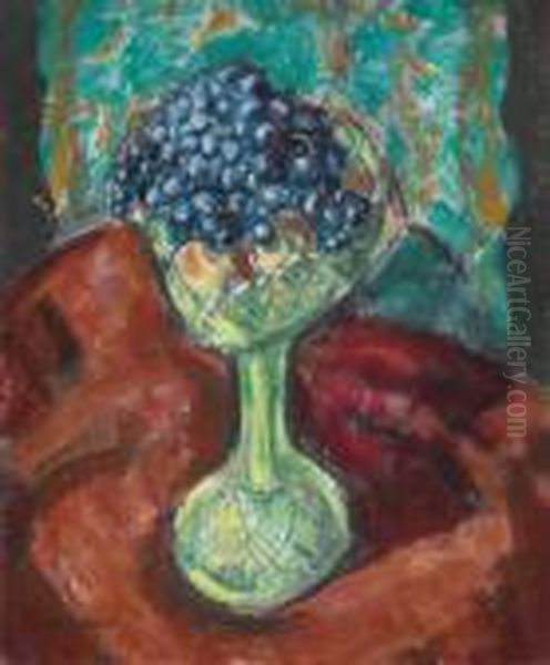 Still Life With Grapes Oil Painting by Alfred Henry Maurer