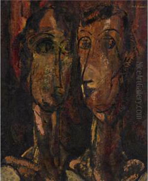 Two Heads Oil Painting by Alfred Henry Maurer