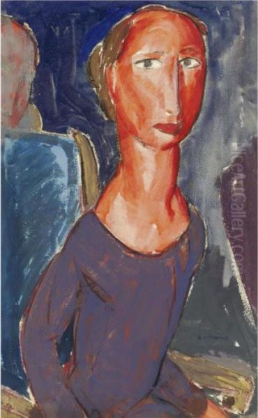 Untitled (head) Oil Painting by Alfred Henry Maurer